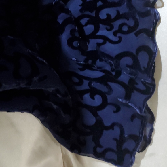 Bebe Blue Crisscross Back Velvet Dress - Picture 4 of 8